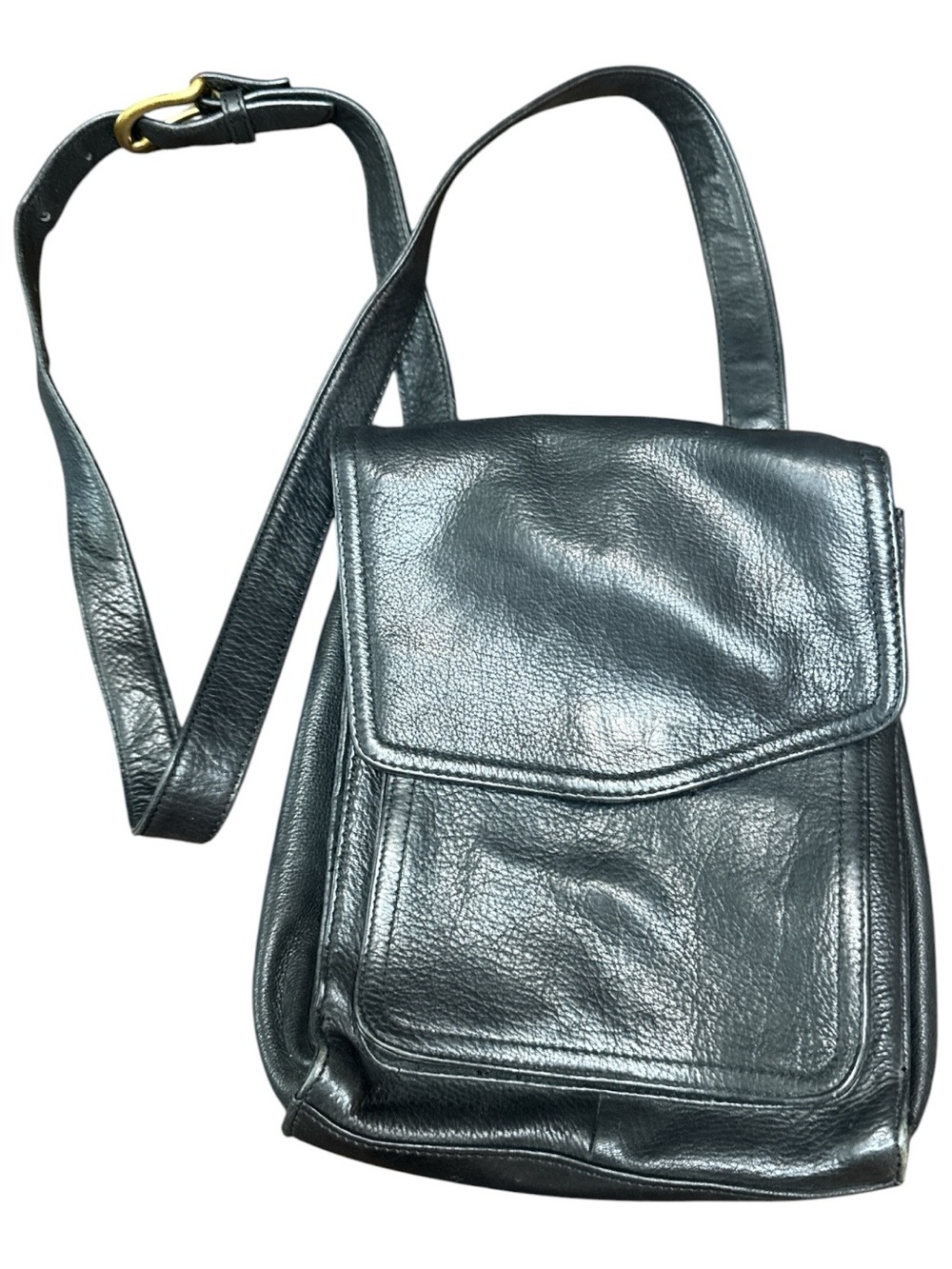 Lucky Brand Black Leather Crossbody Shoulder Bag